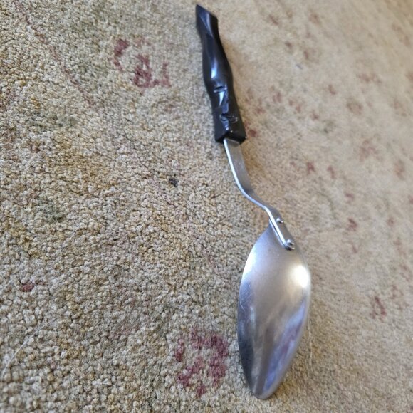 Vintage Cutco Serving Spoon #1712 Brown Swirl Handle Made USA Stainless Steel - Picture 3 of 7